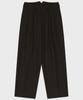 NOIRER Wool Jacquard Belted Two-Tuck Wide Slacks (Brown)