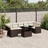 VidaXL Garden Lounge Set 8 Pcs with Brown Cushions Wicker 3267153
