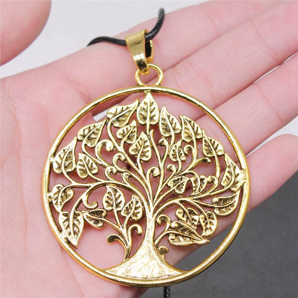 Tree of Life Nature Growth Pendant Antique Bronze Metal Daughter Choker Necklace Trendy Gift