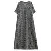 Spring Summer V-neck Cotton Linen Dresses Retro Long Robe Plus Size Loose Artistic Vacation Style Beach Dresses