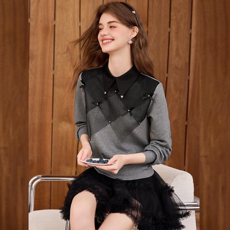 Women's Color-Block Mesh Patchwork Sweatshirt