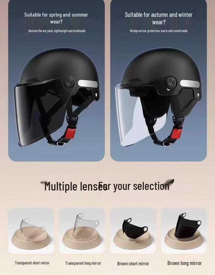 Certified Cat Ear Electric Bike Helmet for Men & Women: Sun Protection, All-Season Safety