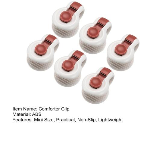 6Pcs Padded Comforter Clips Safe Locking Mini Size Simple Installation Duvet Clips Comforter Fasteners Set