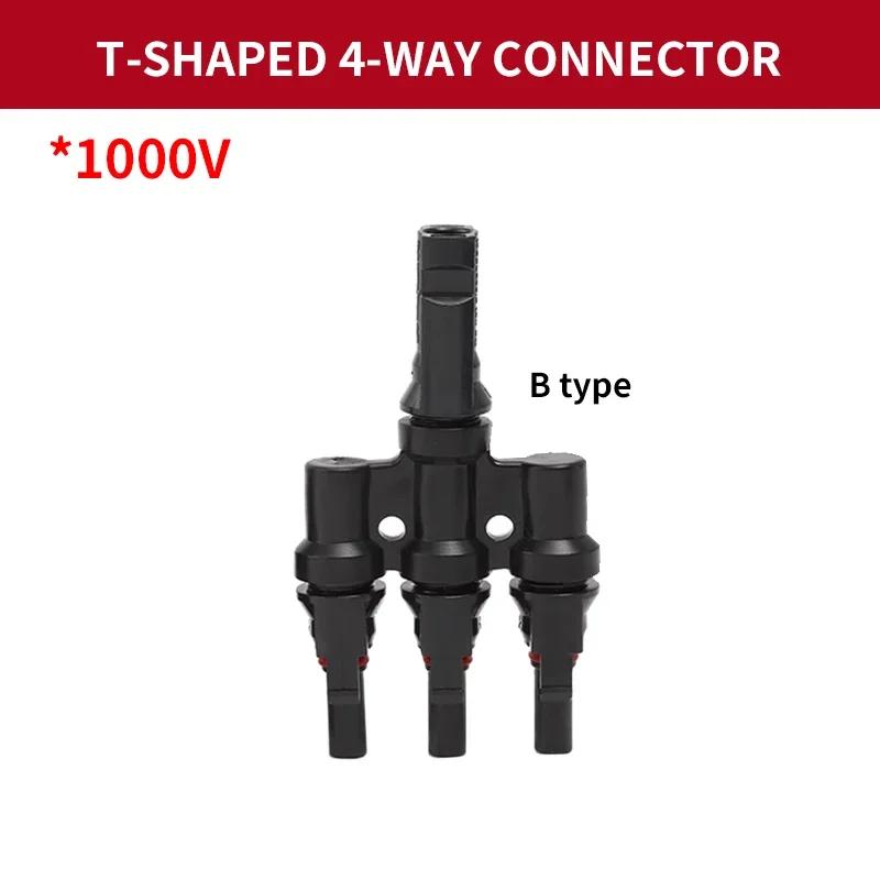 1/5/20/100 Pcs Photovoltaic Solar T Connector T-Type 2/3/4/5 Branch Male And Female Battery Module Panel PV Plug wire