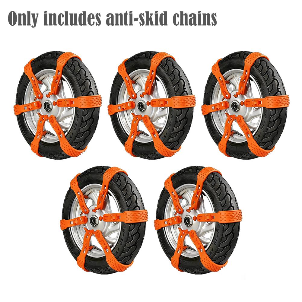 

5pcs/set Snow Chains Motorbike Tire Anti-slip Tyre Chain Winter Emergency Safety Belt Reusable Motorcycle Snow Chains Accessory