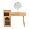 Dressing Table Strong Load-bearing Sufficient Storage Capacity Spacious Desktop LED Light Design with Mirror Burr-Free 3-Color Table