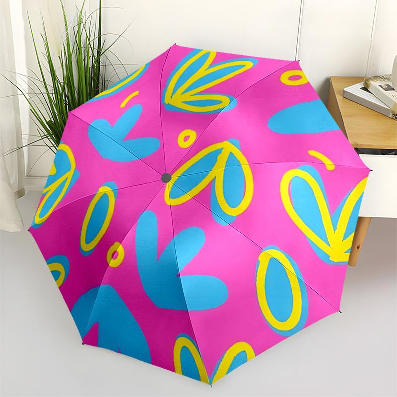 

1pc Heart Patterns Automatic Opening/Closing Umbrella with Operation & Windproof Canopy yy260311009