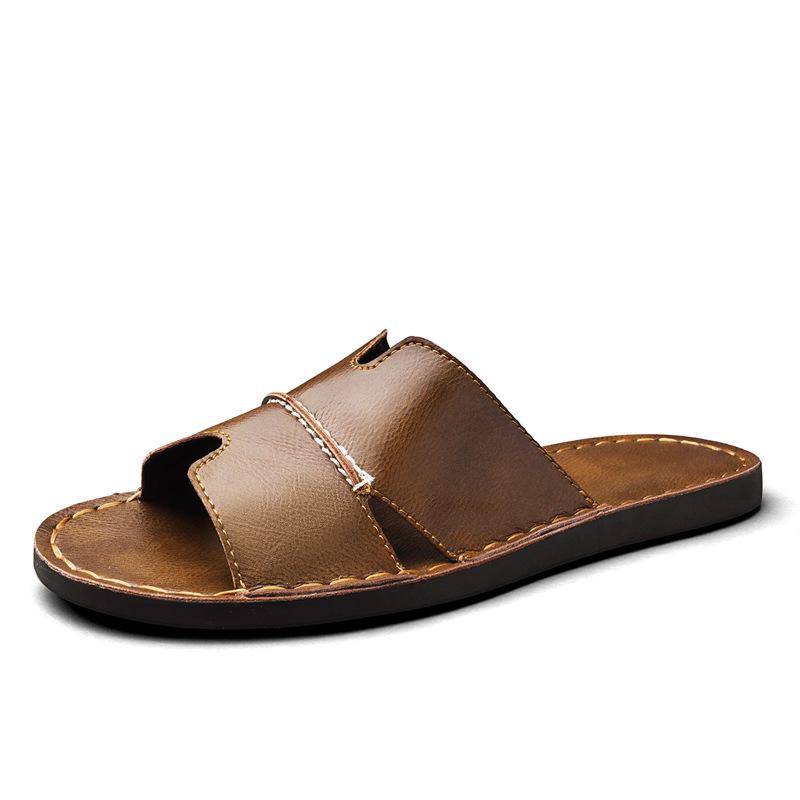 Summer Outdoor Men s Non-Slip Korean Style Sandals - Trendy Single Strap Beach Slippers 46