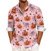 Men's Long Sleeve Halloween Print Casual Sport Shirt