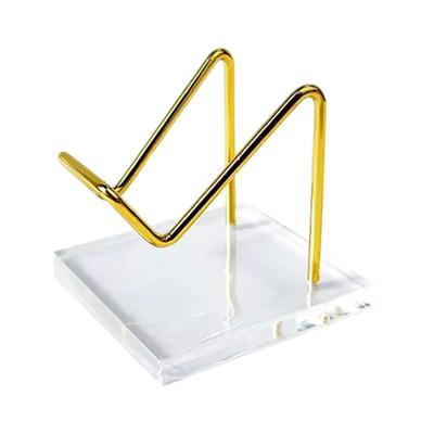 Metal Mineral Display Stand With Acrylic Base For  Jewelry Stand Stone Shelf