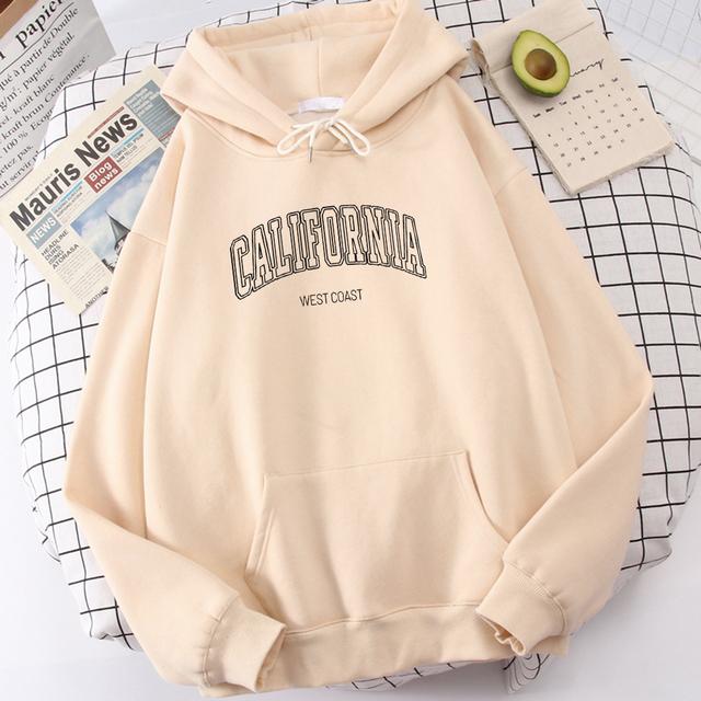 

Women s Long Sleeves California West Coast Printing Hoodies For women Funny Warm Sweatshirt Novelty Shoulder Drop Clothing Harajuku Fashionhoodie