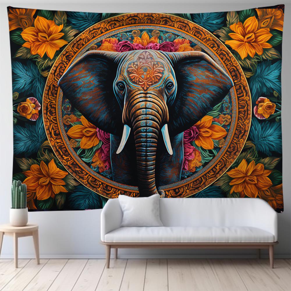 Elephant Series Room Tapestry: Animal Design Wall Hanging for Living Room Decor