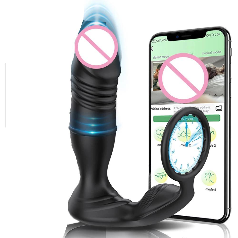 Quieter Anal Extension Tool Xl Sillicone For Adults Men Smartphone Controlled Sleeve Anal Vibrator Husband Women Paired