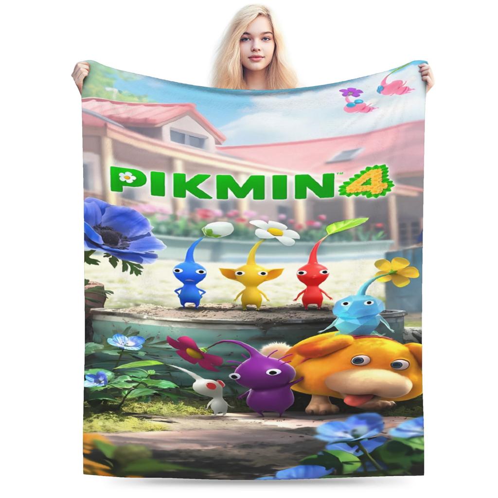 Pikmin Game Blanket Quality Super Warm  Throw Blanket Winter Kids Adult Living Room Fluffy Bedspread