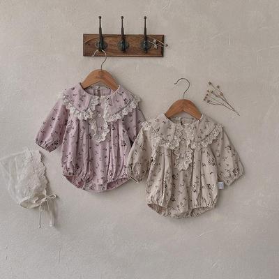 Autumn Baby Girls' Lace Collar Floral Romper - Broken Sizes Clearance