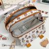Capybara Cartoon Pencil Case for Students: Flip-Top, Multi-Layer, Large Capacity Stationery Organizer.