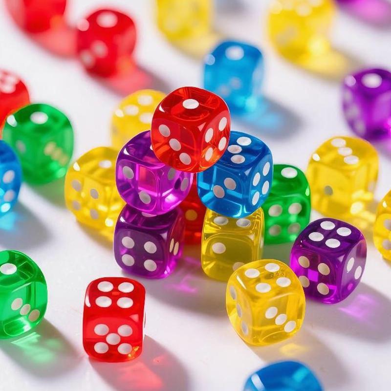 10-20PCS/Pack Transparent Color 14mm Sized Dice Random Mixed Color Rounded Edges Dices Entertainment Games Props Accessories ZYF