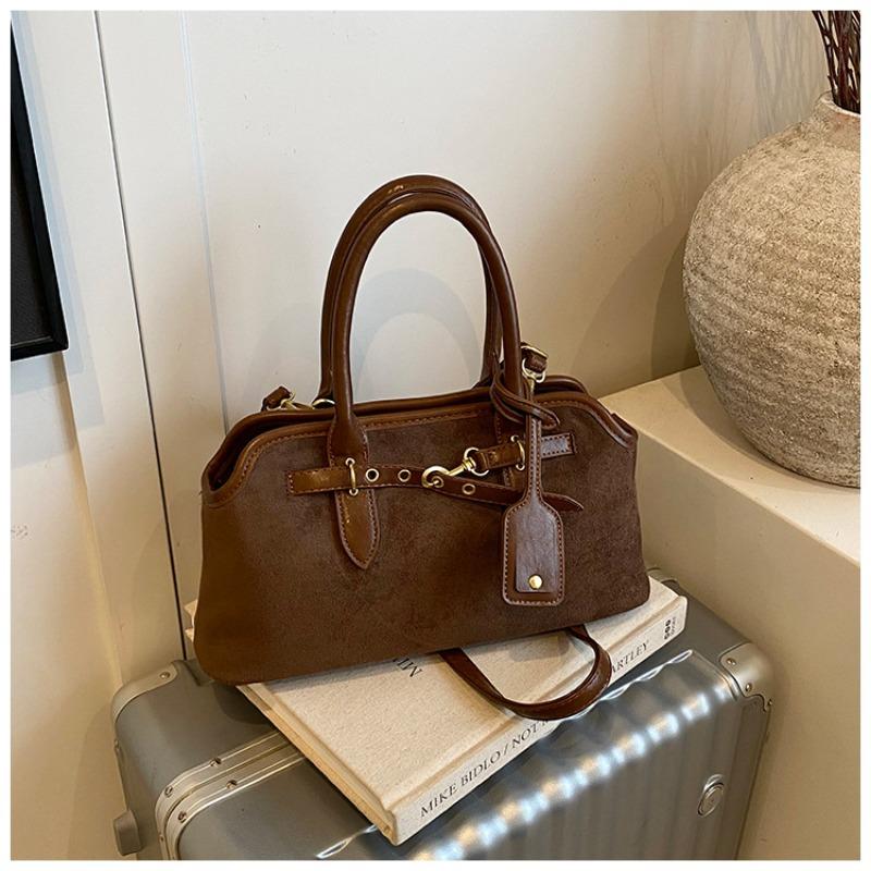 

Матовая ретро сумка женская осенне-зимняя универсальная новая повседневная сумка-мессенджер текстурная портативная сумка для通勤 коричневый