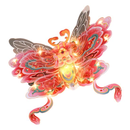Butterfly Lantern Handheld Spring FestivalDecor DIY Chinese Traditional Lantern for Hanfu Cosplay Chinese New Year Mid-Autumn Festival Decoration