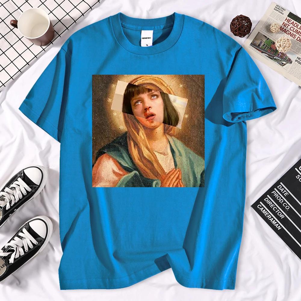 Tricou Quentin Tarantino Hip Hop Film Pulp Fiction Fecioara Maria Tricou Bărbați Femei Cămașă Negru Verde Brand Streetwear Top Tricou