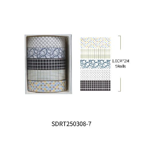 Chunxin Flower Language Boxed Japanese Paper Tape 5*1cm Wide Flowers and Leaves Dividing Line Hand Account Pastoral Flower Tape