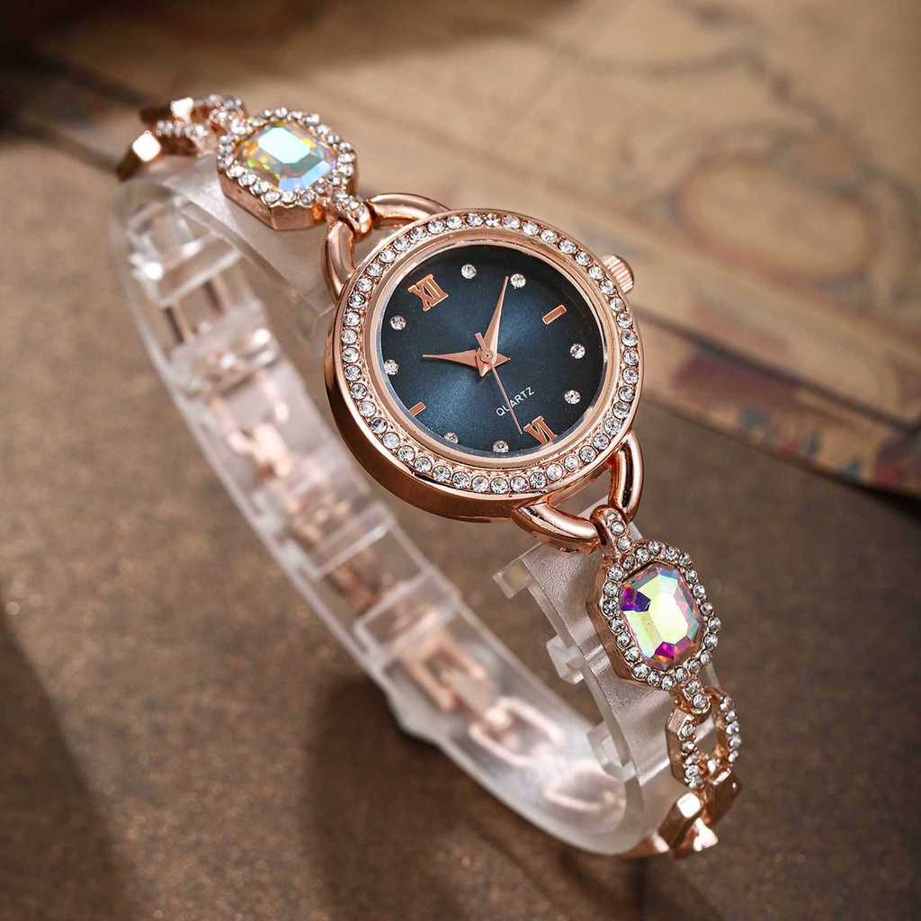 Womens Alloy Wristwatch With Sparkling Beads And Quartz Movement For Daily Use