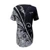 Fashion Womens Summer Geometric Print Loose Short Sleeve Irregular Hem T-Shirt