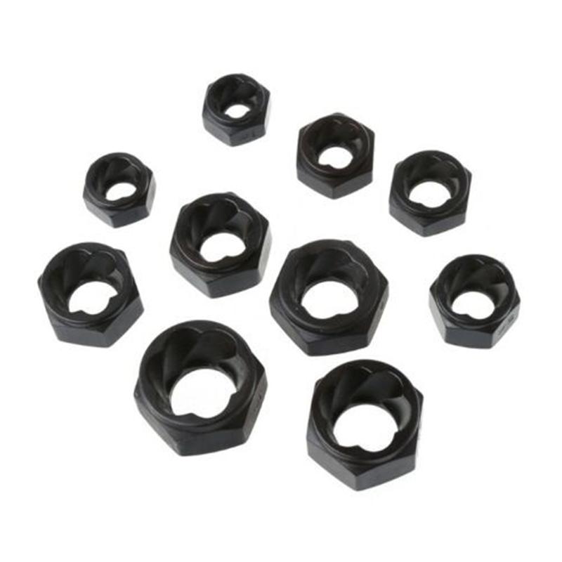10pcs Damaged Nut Bolt Remover Stud Extractor Set 9-19mm Broken Bolt Removal Kit