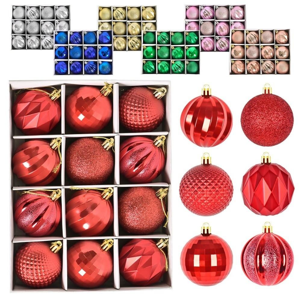 12Pcs/Set Creative Christmas Tree Balls 6CM Xmas Ornament Ball Durable Christmas Ball  Party