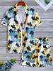 Men's Summer Palm Tree Tropical Plant Shirt Hawaiian Shirt 2-Piece Set Short Sleeve Shorts Lapel Tropical Fashion Casual Holiday