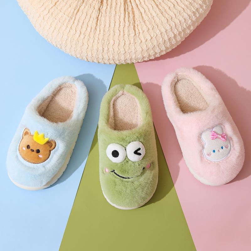 Barneslippers i bomull, fluffy slippers