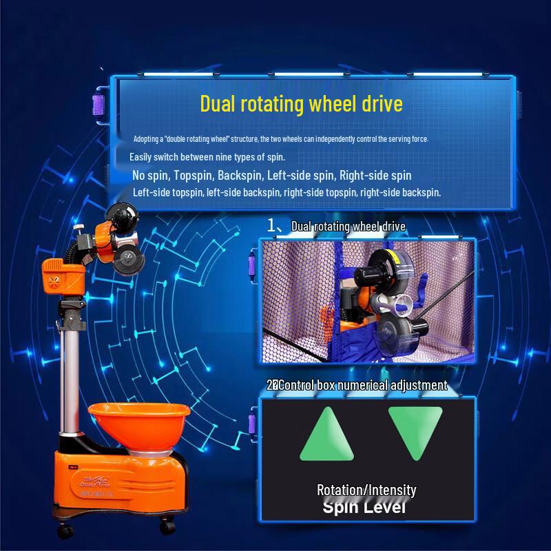 Double Fish Automatic Table Tennis Serving Machine