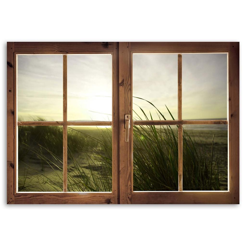Canvas print, Window - sea in winter