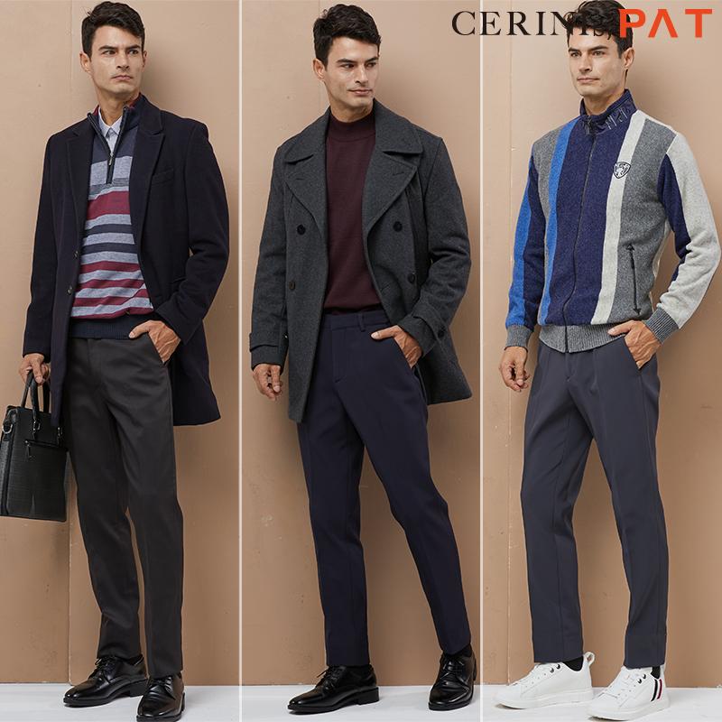 CERINI BY PAT Men'S Washable Brushed Bonded Pants (Type B)