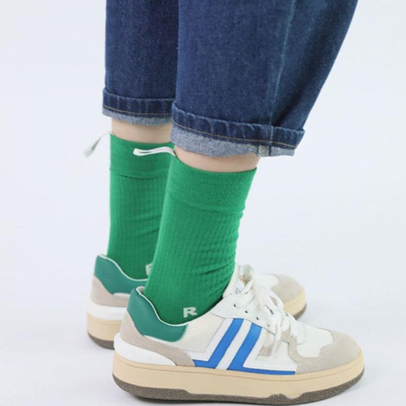 ANGEL SOCKS 1302R Ribbed Cotton Socks