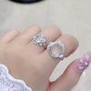 Heller Mond und Sterne~ Mondstein Unregelmäßiger Öffnungsring Damen Nischendesign Fortgeschritten Süß und Cool Stapeln Tragen Zeigefingerring