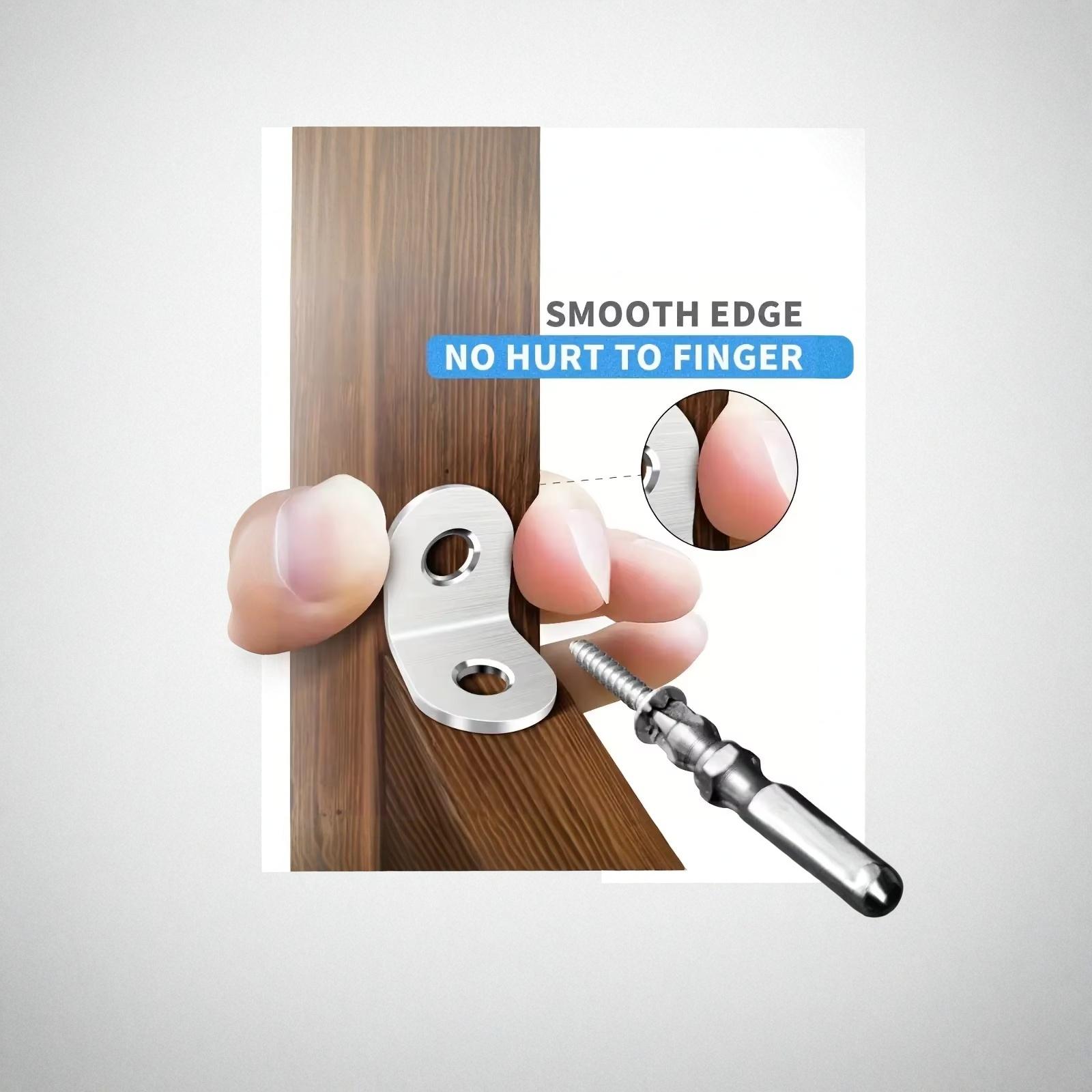 

Stainless Steel L-Shaped Right Angle Shelf Support Furniture Connectors one size срібний