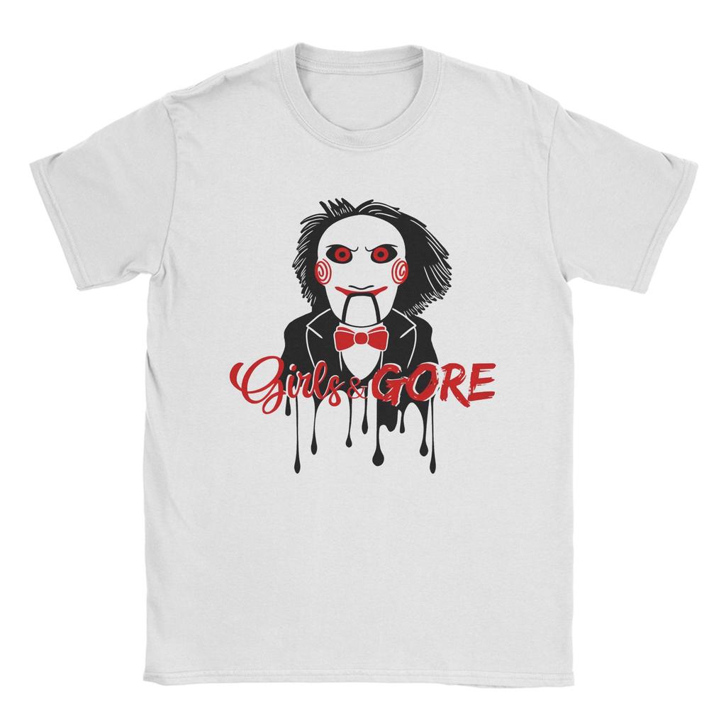 Casual Vintage Saw Movie  T-Shirt Men's Crewneck Short Sleeve Clothes Halloween  Cotton Summer Top Tee