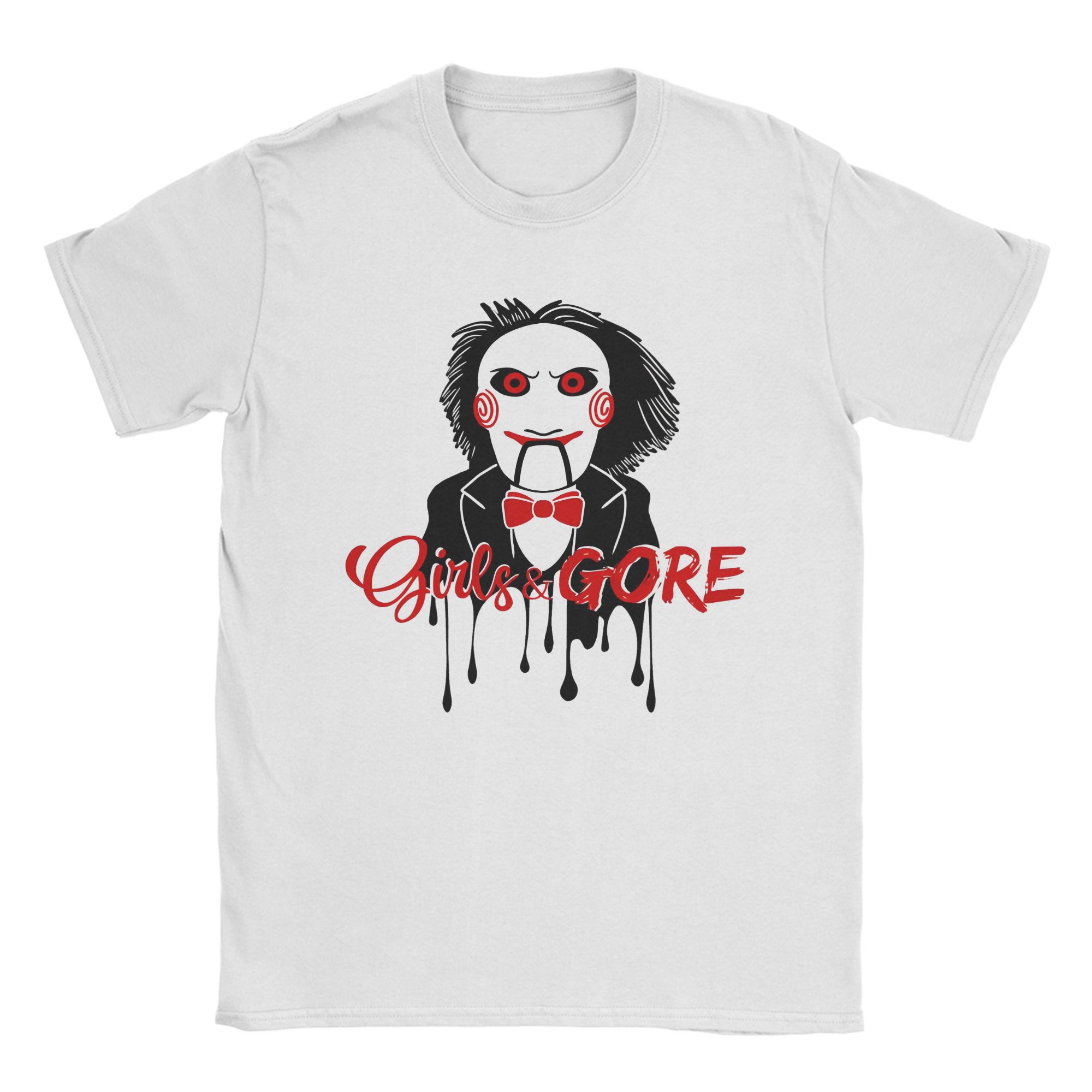 Horror Movie Jigsaw Game Over T Shirts 100 Cotton Funny TShirt O Neck SAW Head Torture Tees Short Sleeve Tops Graphic S