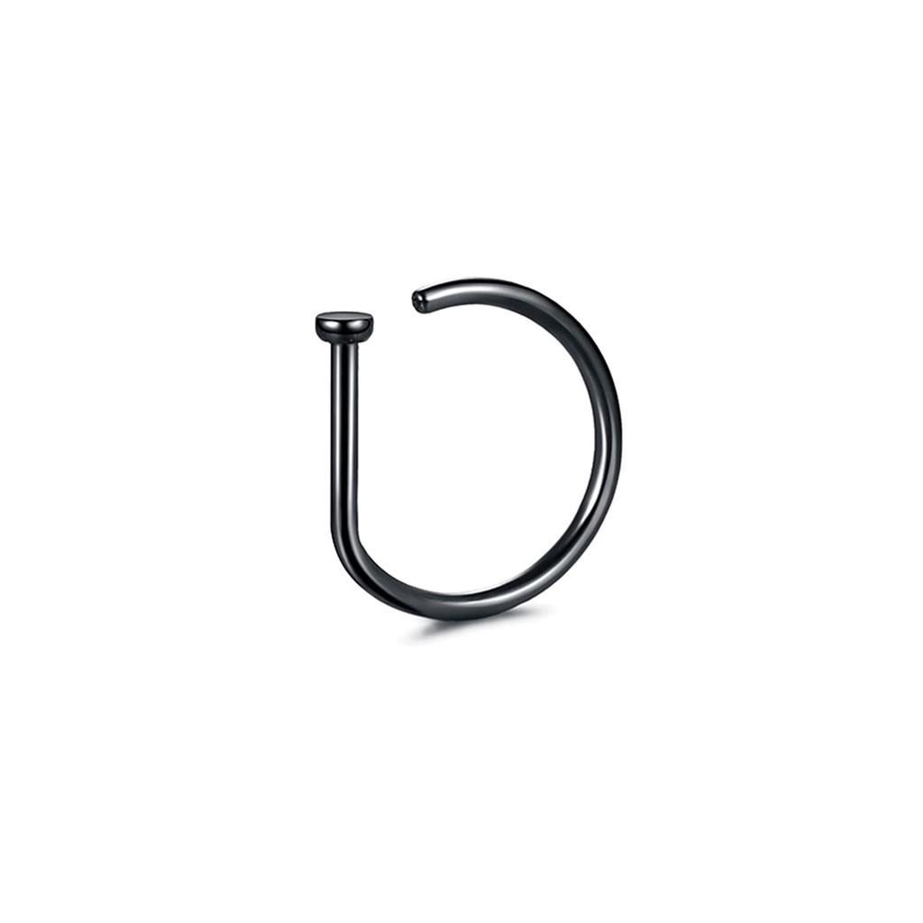 Fake Nose Ring Hoop Lip Labret Ring for Women Non Pierce Hoop Nose Ring Septum Hoop Ring Tragus Rook Ring Non Piercing Jewelry