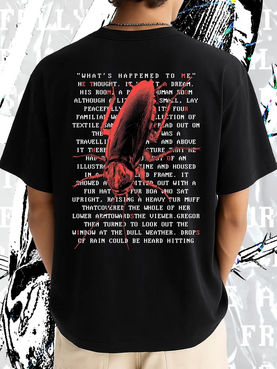 Cockroach print on back T-shirt 4XL