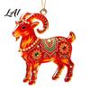 Acrylic Ornament for Restaurant 2PCS Christmas Goat Hanging Ornaments Decorative 2D Tree Birthday Party Decor Pendants Lightweight Festive Ornaments