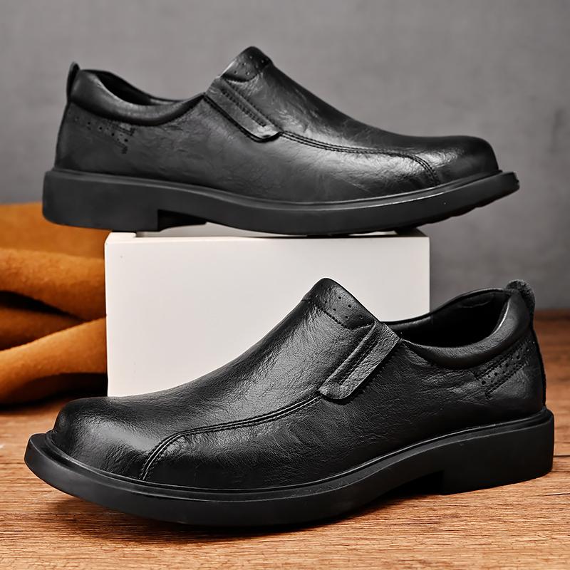 Luxury Brand Leather Increased Height British Shoes Wear-resistant Men's Genuine Leather Casual Shoes Men's Split Leather Shoes