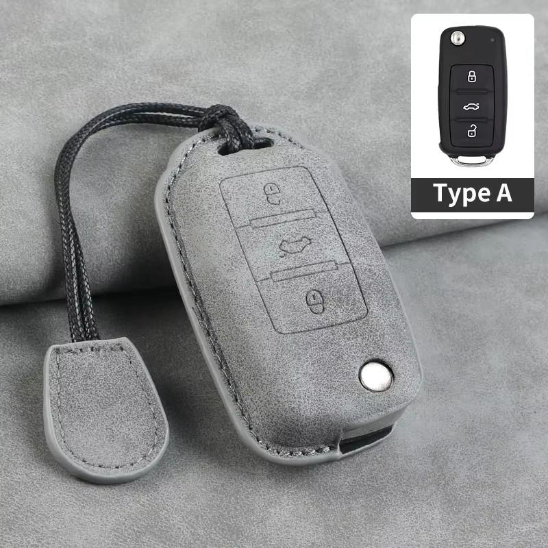 Leather Car Key Cover Case for VW Volkswagen Tiguan MK1 MK2 Magotan Passat B5 B8 Polo Golf 4 5 6 7 Mk7 Jetta POLO Eos Scirocco