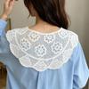 Fashion White Lace Fake Collar Shawl Wrap False Collars Female Necklace Small Scarf Shawl Detachable Collars Decor Wraps