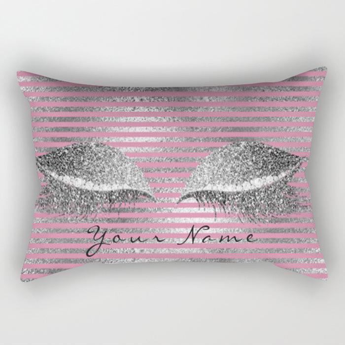 Eyelash Pillow Case European and American Fashion Sleep Waist Pillow Case Living Room Sofa Cushion Pillow Core