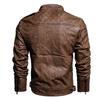 An original autumn and winter men's leather jacket PU jacket men's jacket fashion stand-up collar locomotive trendy brand European and American style