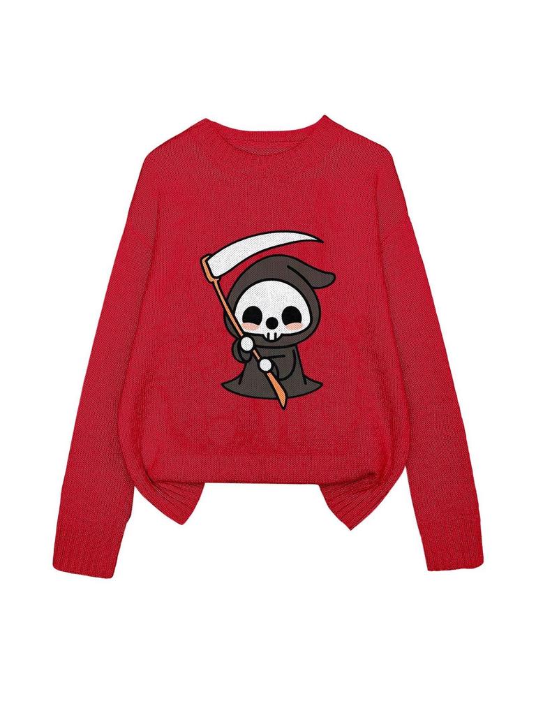 YZH-4 Halloween Printed Long Sleeve Autumn Pullover Sweater