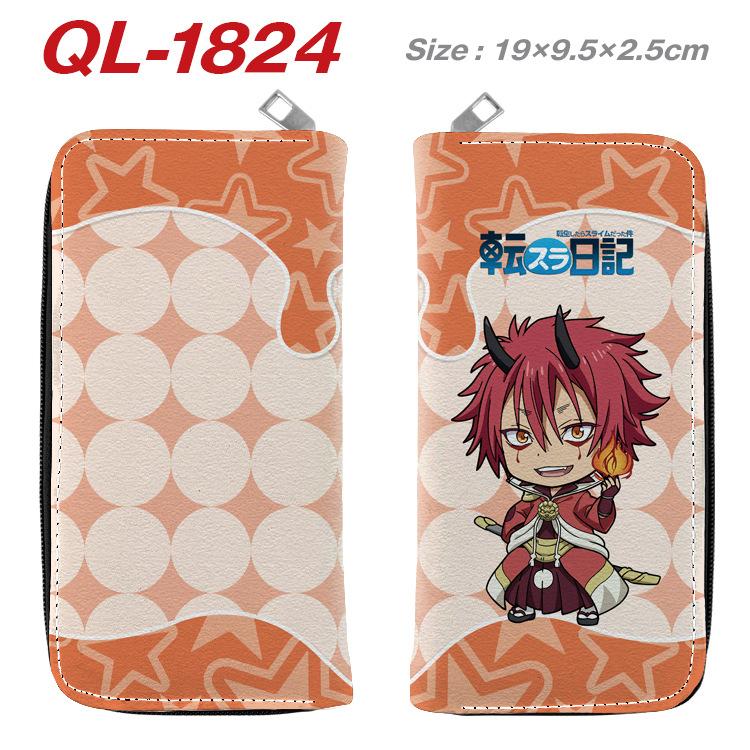That Time I Got Reincarnated as a Slime Long Wallet Anime Zip Purse Rimuru Blue One Size 1pcs