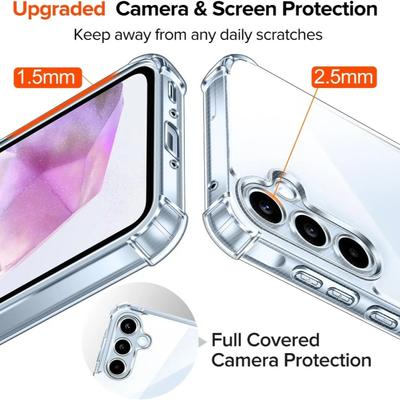 Airbag Shockproof Clear Phone Case For Samsung Galaxy A06 A16 A55 A35 A25 A15 A14 A24 A34 A54 M54 M53 M15 Soft TPU Back Cover